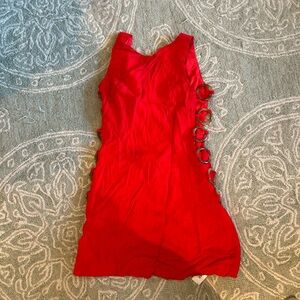 Red Dress with Side Cutouts